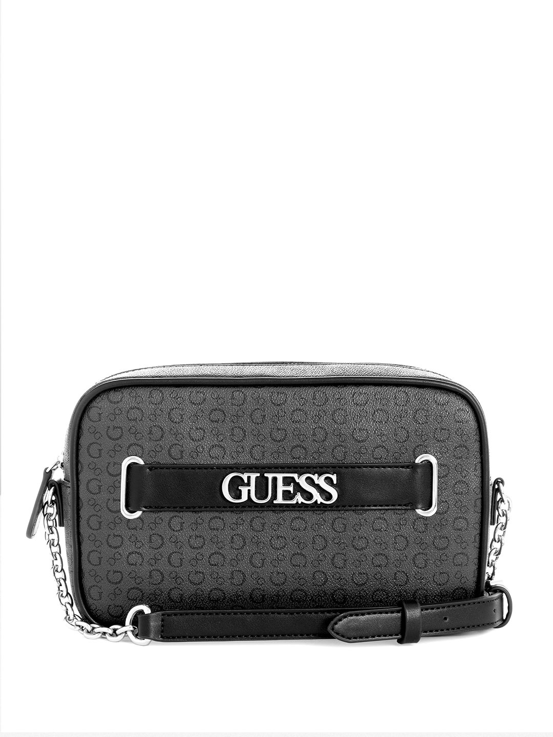 

GUESS Brand Logo Printed Crossbody Bag, Grey