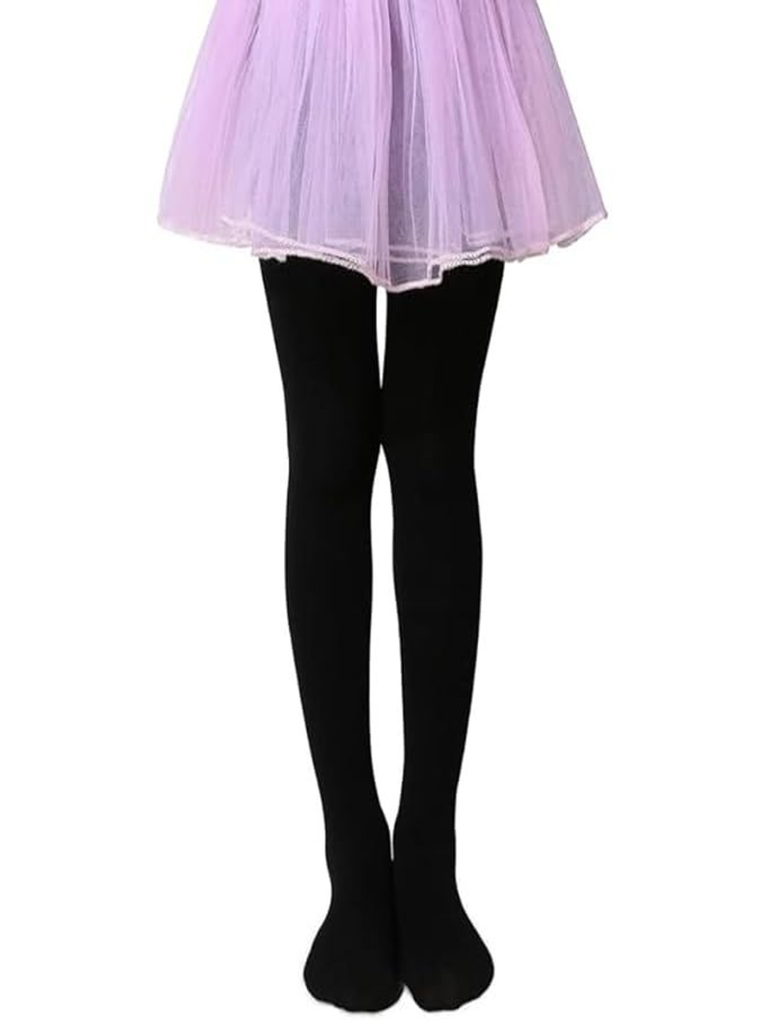 

BRACHY Girls Thigh-High Opaque Stockings, Black