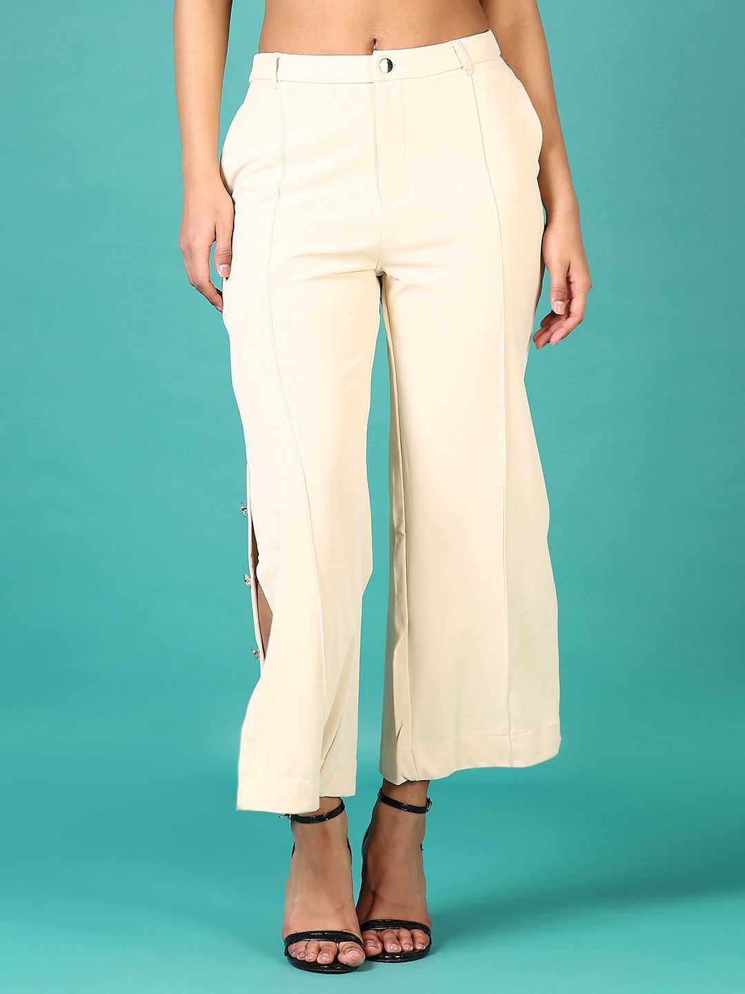 

V-Mart Lapel Collar Long Sleeves Blazer With Trouser, Off white