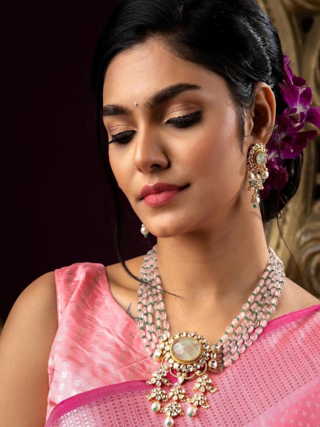 

ZIBLON Woven Design Zari Pure Silk Kanjeevaram Saree, Pink