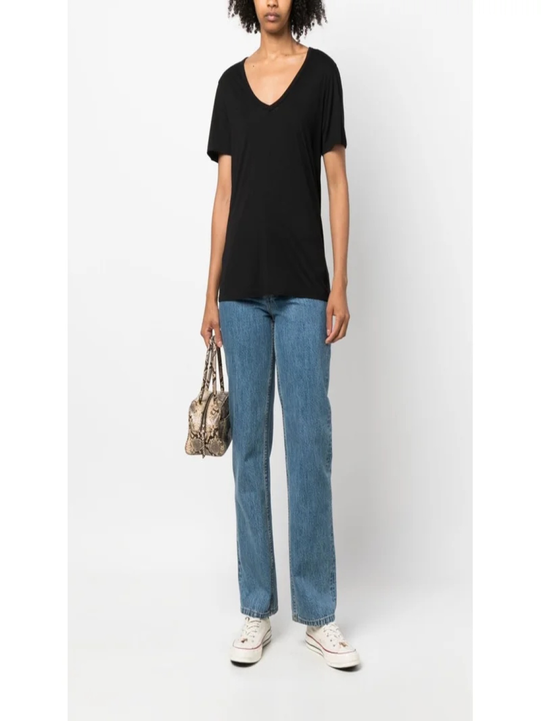 

COLOR CAPITAL Women 10 V-Neck Pockets T-shirt, Black