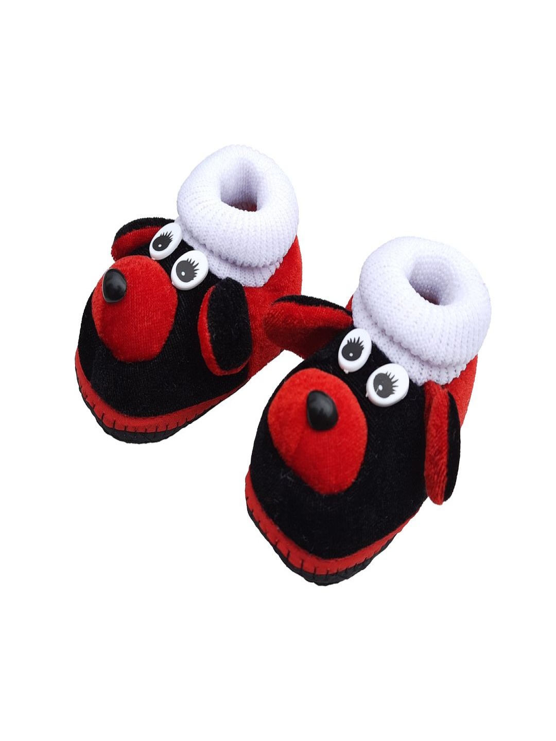 

LMN CHILD CARE Infant Self-Design Cotton Booties, Black
