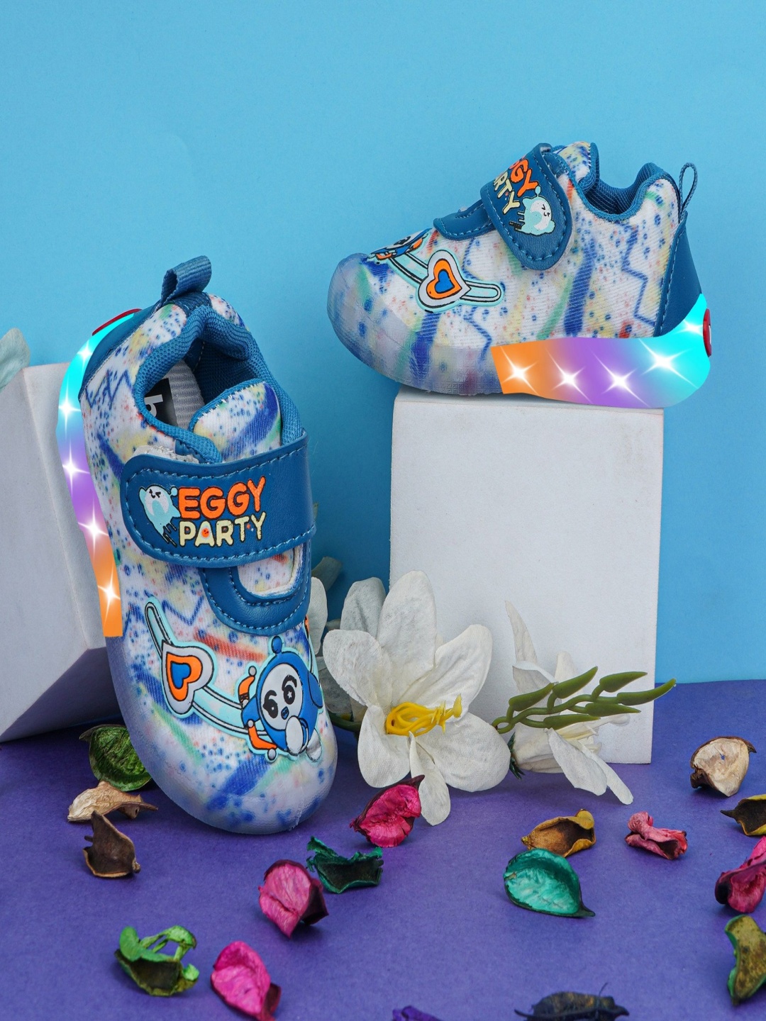 

BAESD Kids Printed Lightweight LED Sneakers, Blue