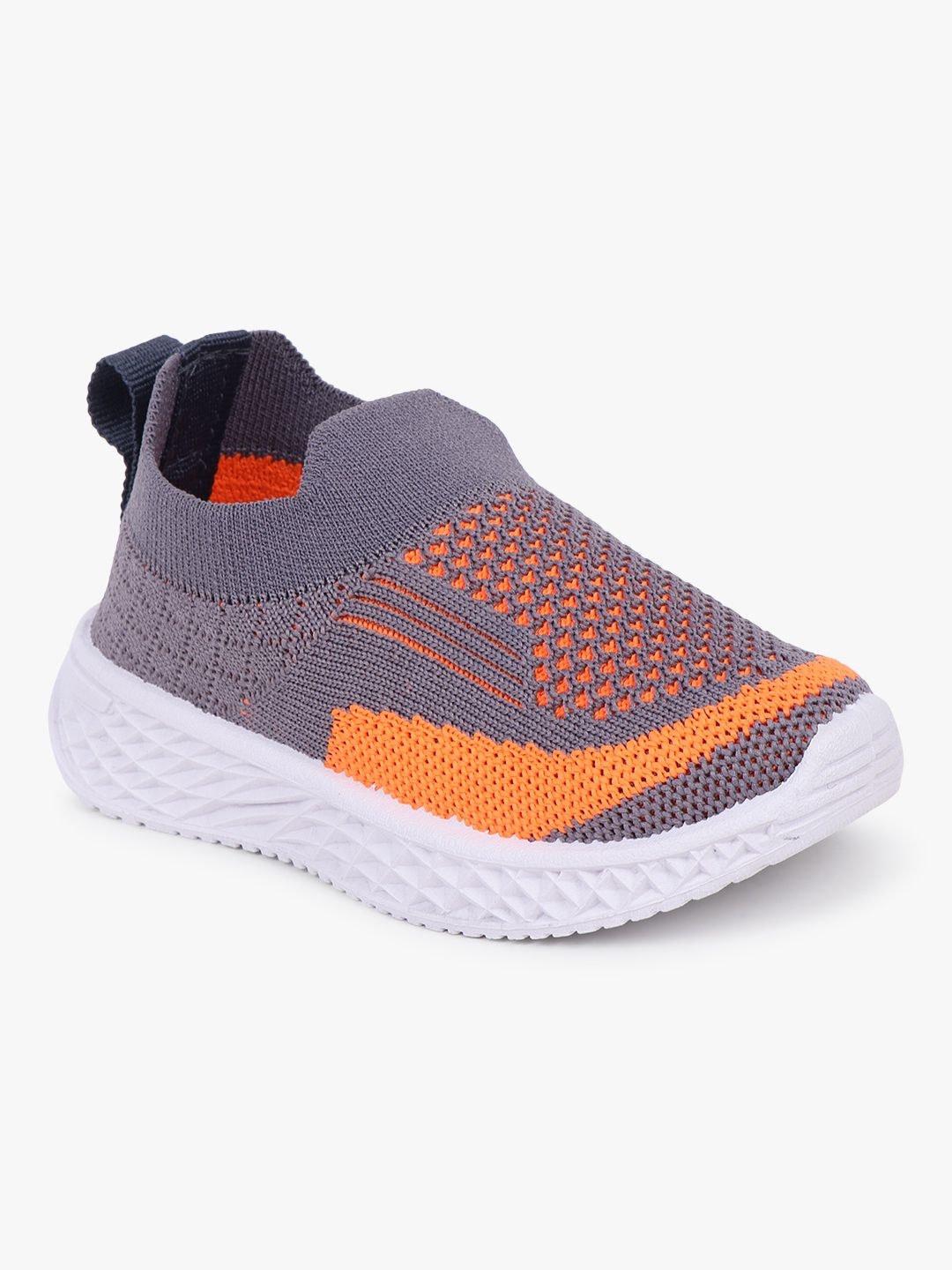 

Superminis Kids Textured Slip-On Mid-Top Sneakers, Orange