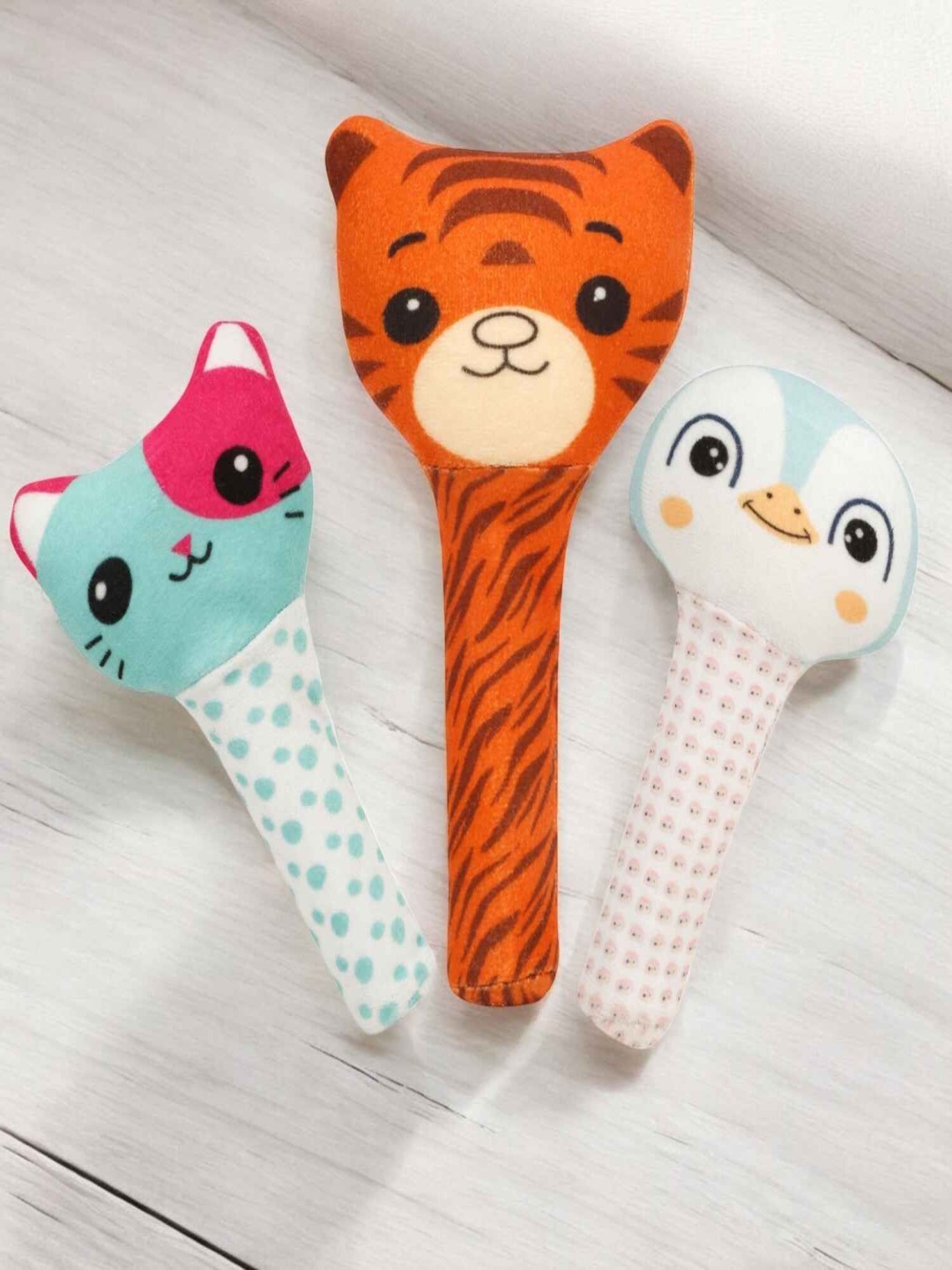 

LITTLE GINNIE Set of 3 Cotton Soft Toys and Dolls, Orange