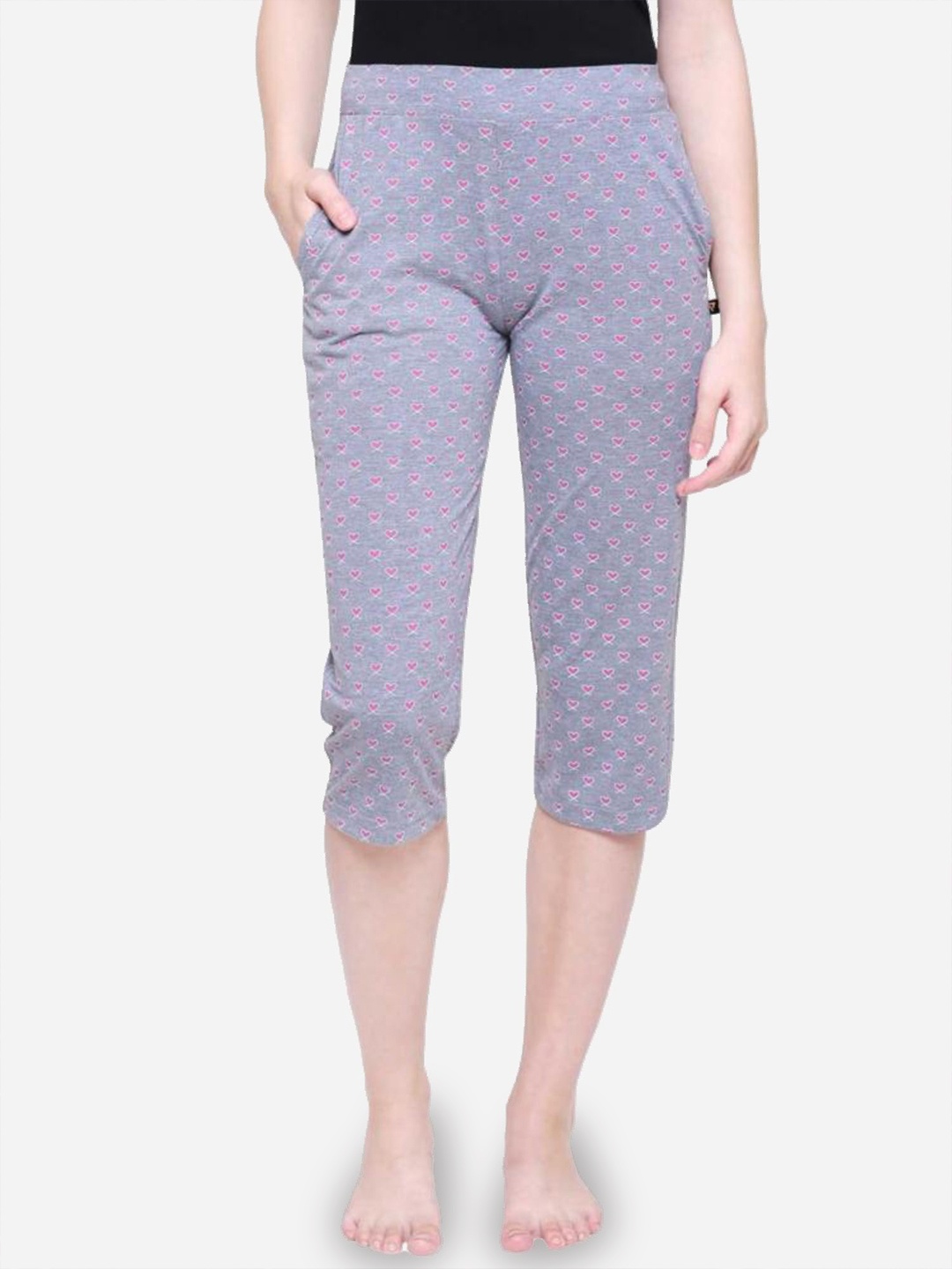 

Bodycare Women Printed Mid-Rise Regular Fit Capris, Grey