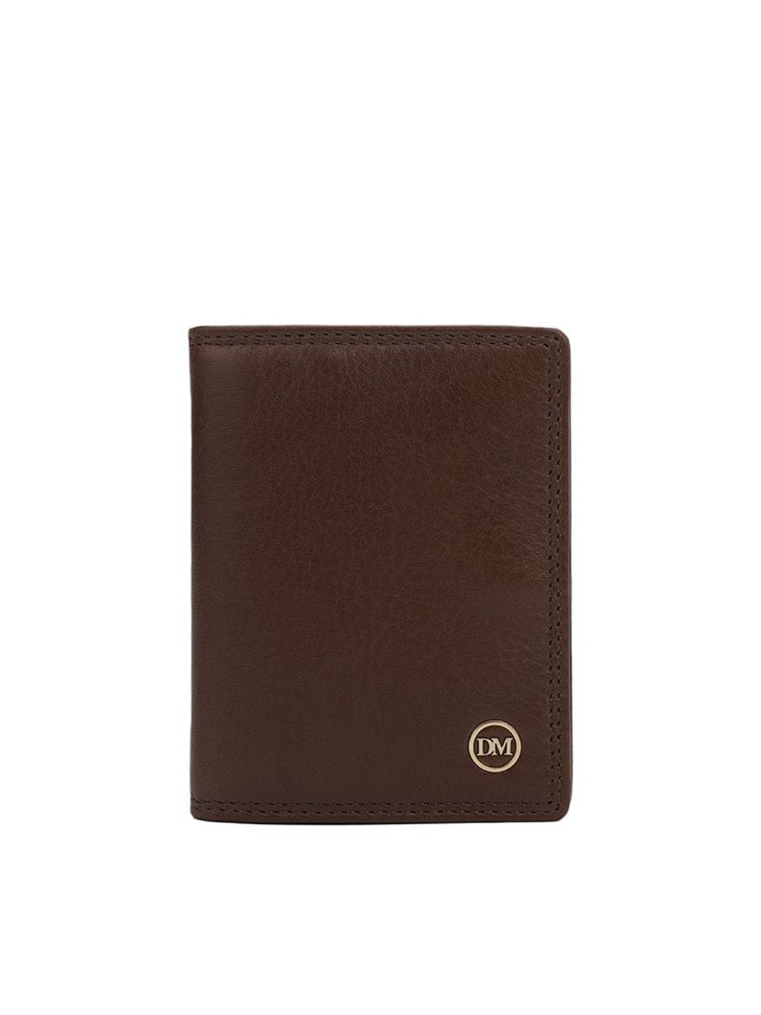 

Da Milano Unisex Textured Leather Card Holder, Brown