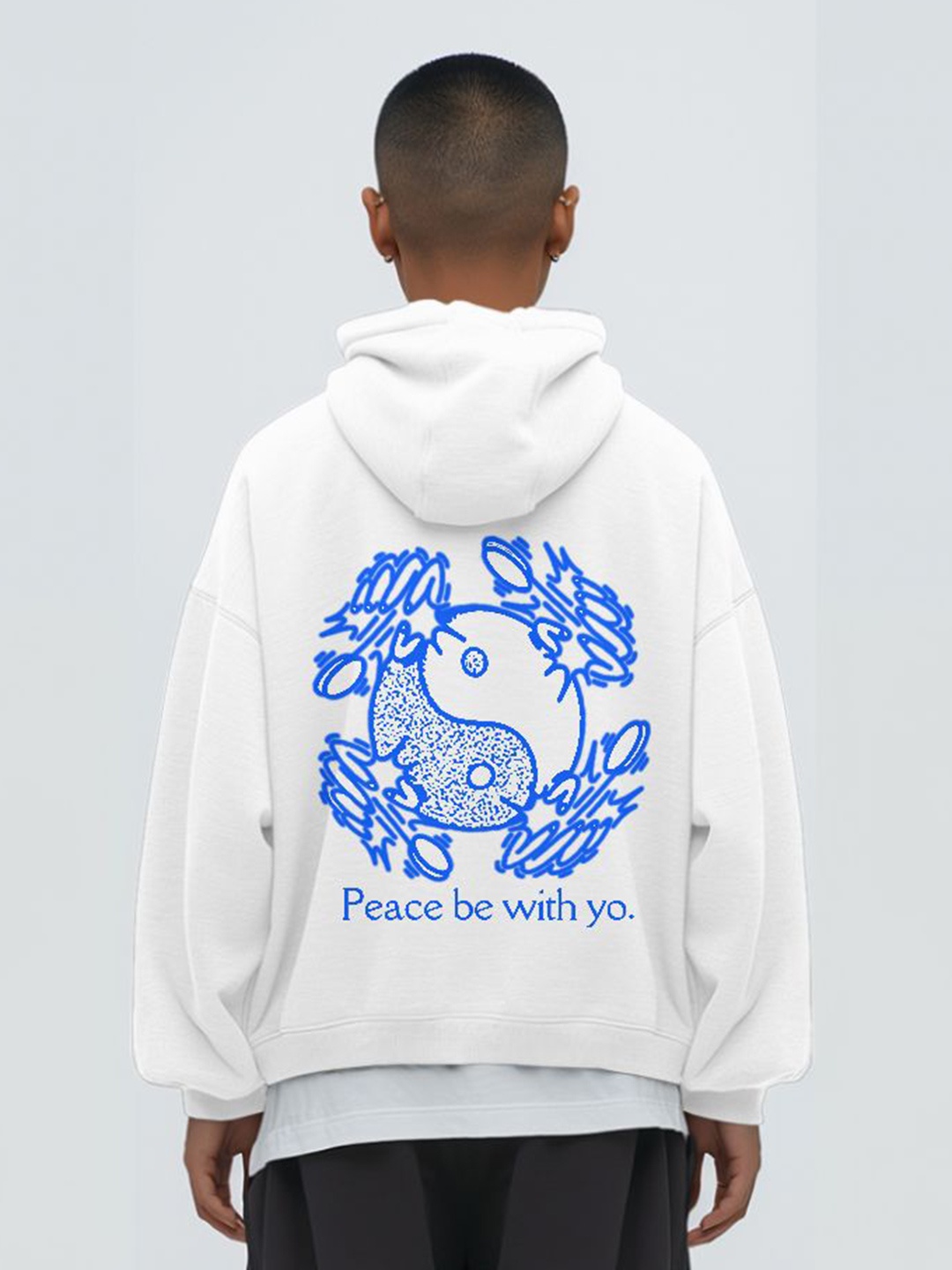 

TheBTclub Men PEACE BE WITH YO hooded sweatshirt, White
