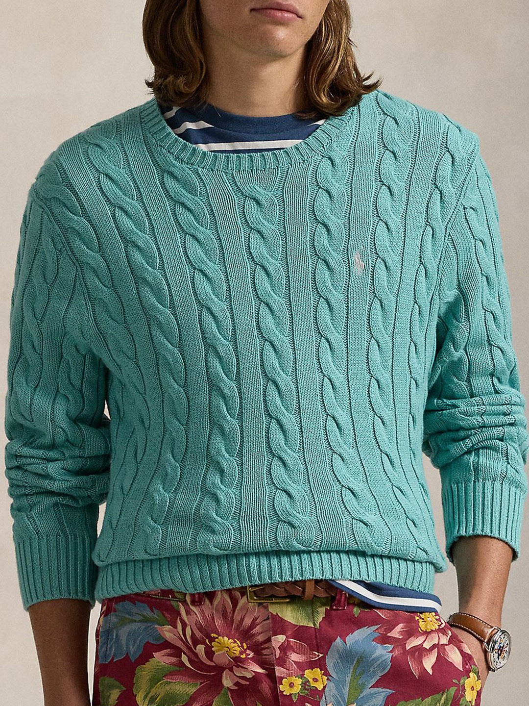 

Polo Ralph Lauren Men Cable-Knit Cotton Sweater, Green