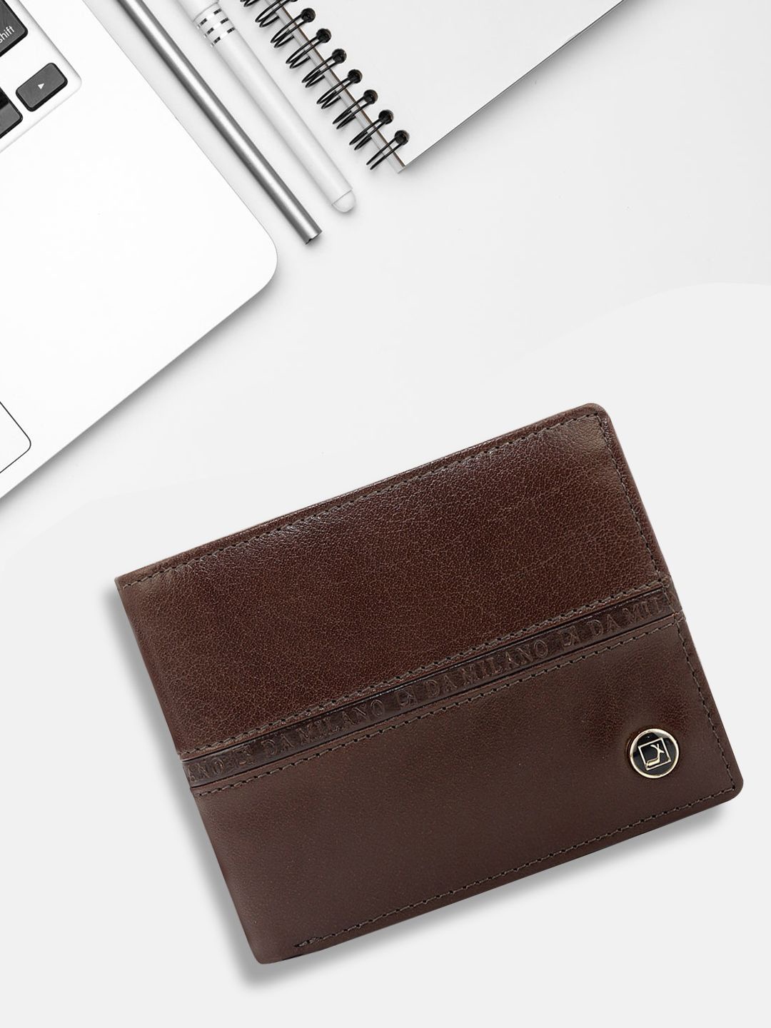 

Da Milano Men Leather Two Fold Wallet, Brown