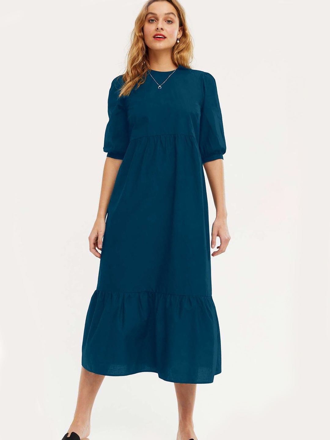 

Raiyani Enterprise Round Neck Fit & Flare Midi Dress, Blue