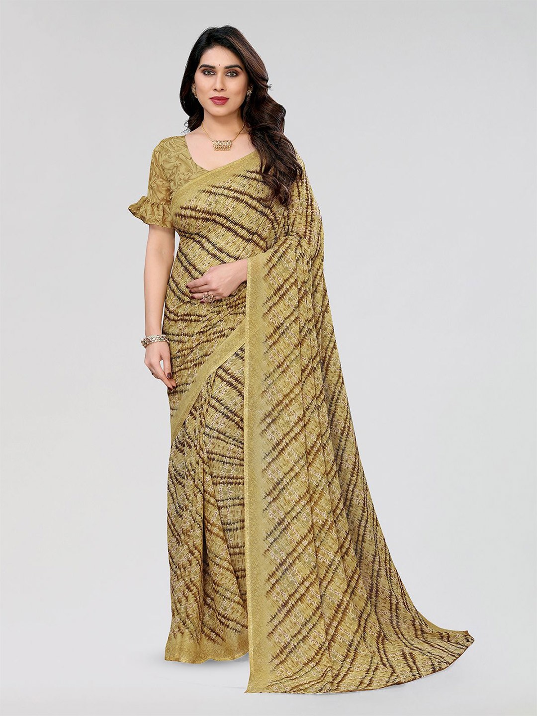 

Moda Rapido Women Abstract Printed Saree, Gold