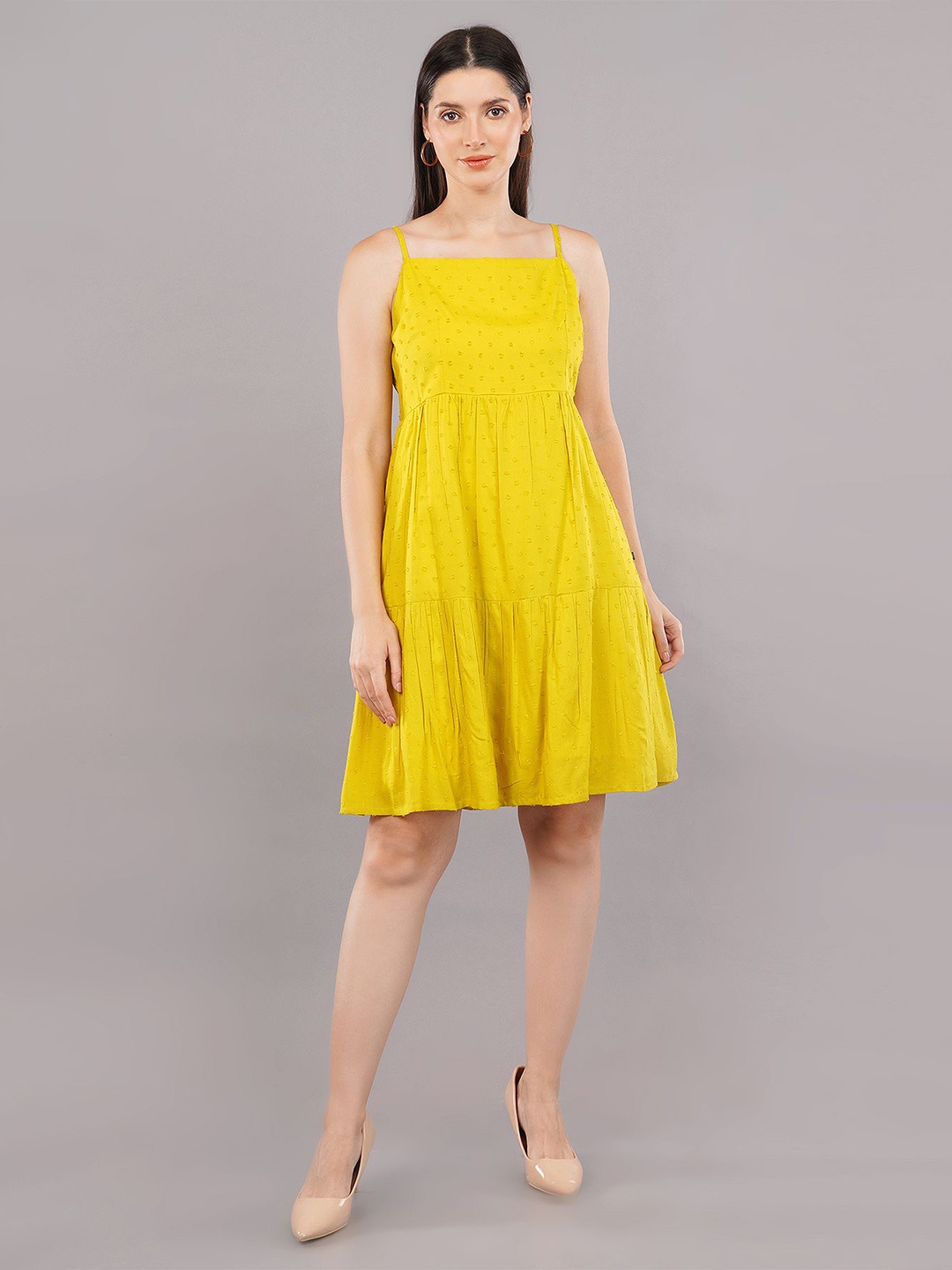 

Avaasa Buy Shruthi Liva Fit & Flare Dress, Yellow