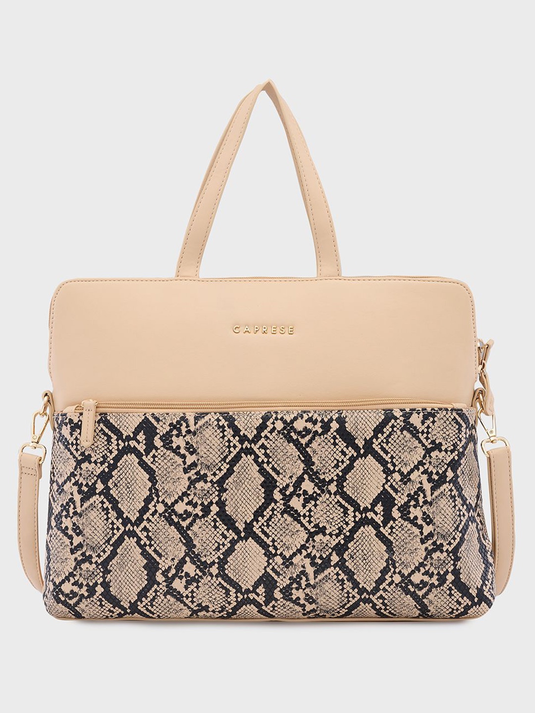 

Caprese Women Printed Laptop Bag, Beige