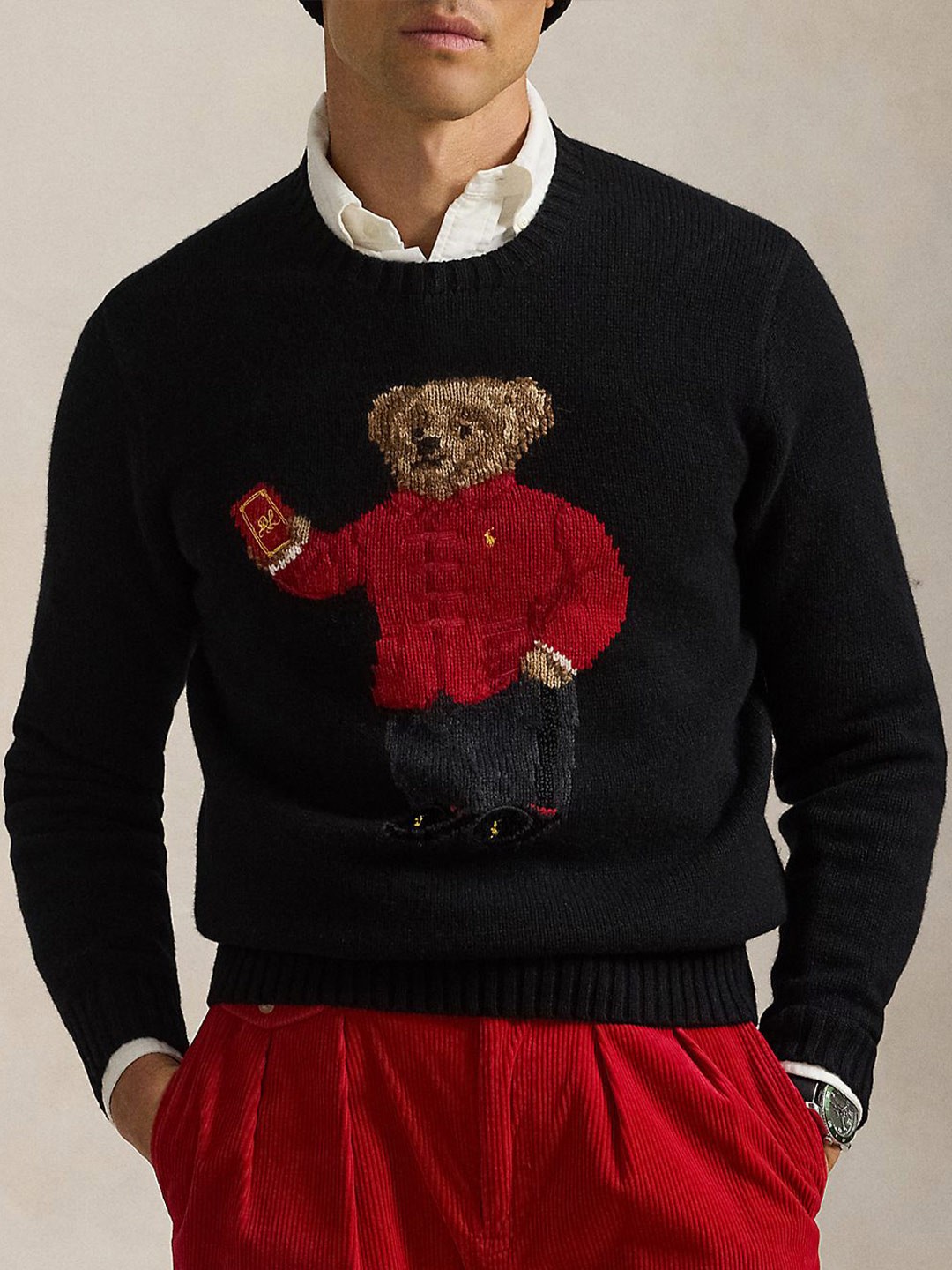 

Polo Ralph Lauren Men Printed Woolen Sweaters, Black