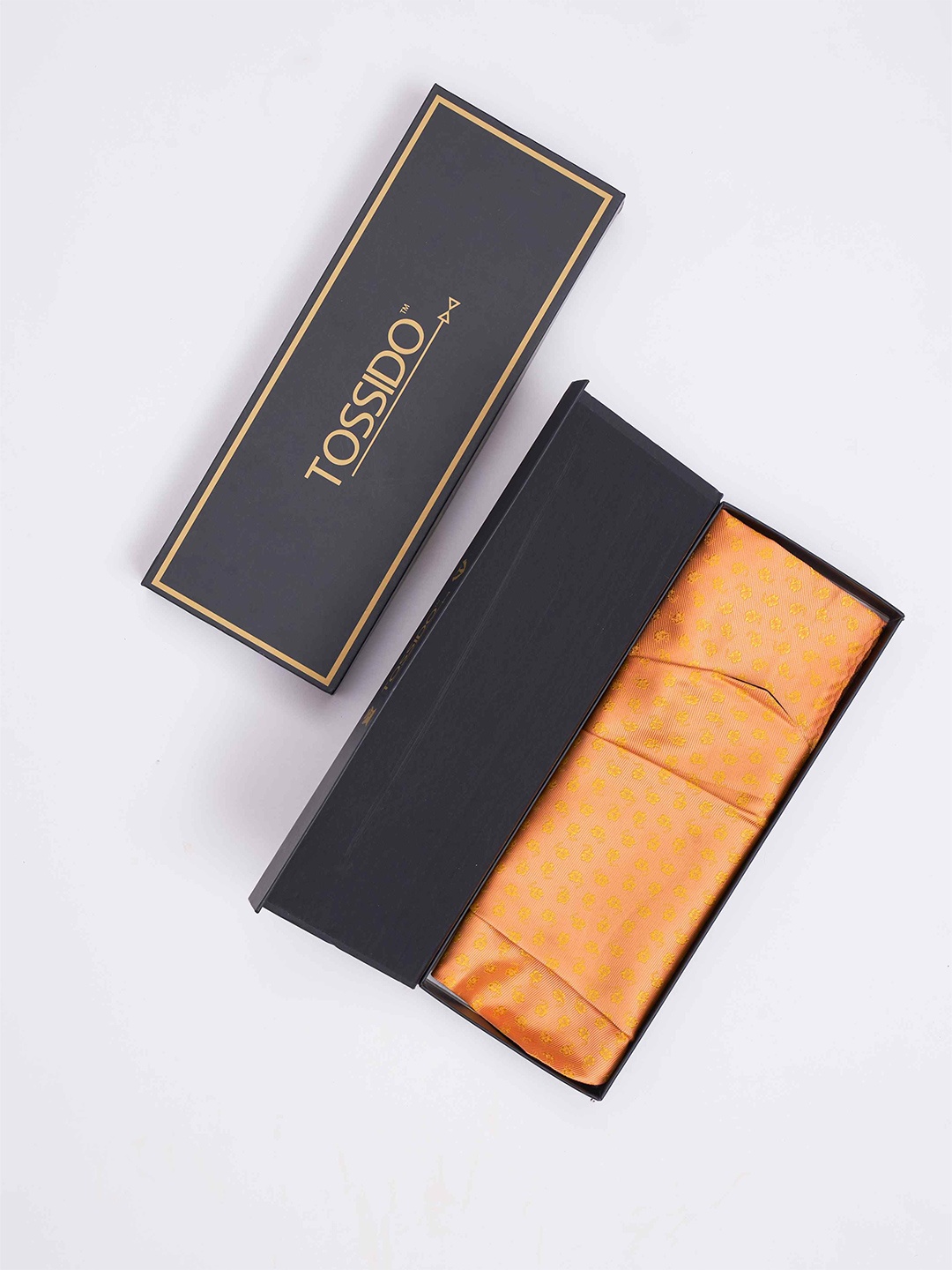 

Tossido Men Woven Cravat & Pocket Square Accessory Gift, Yellow