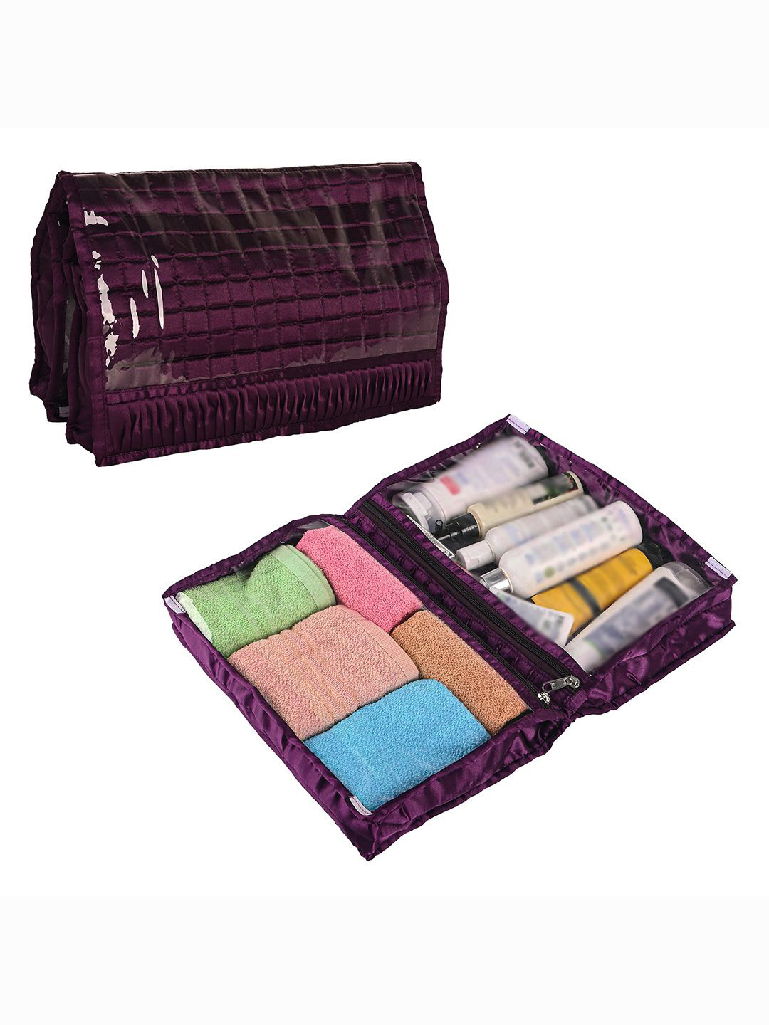 

Kuber Industries Unisex Purple Travel Kit