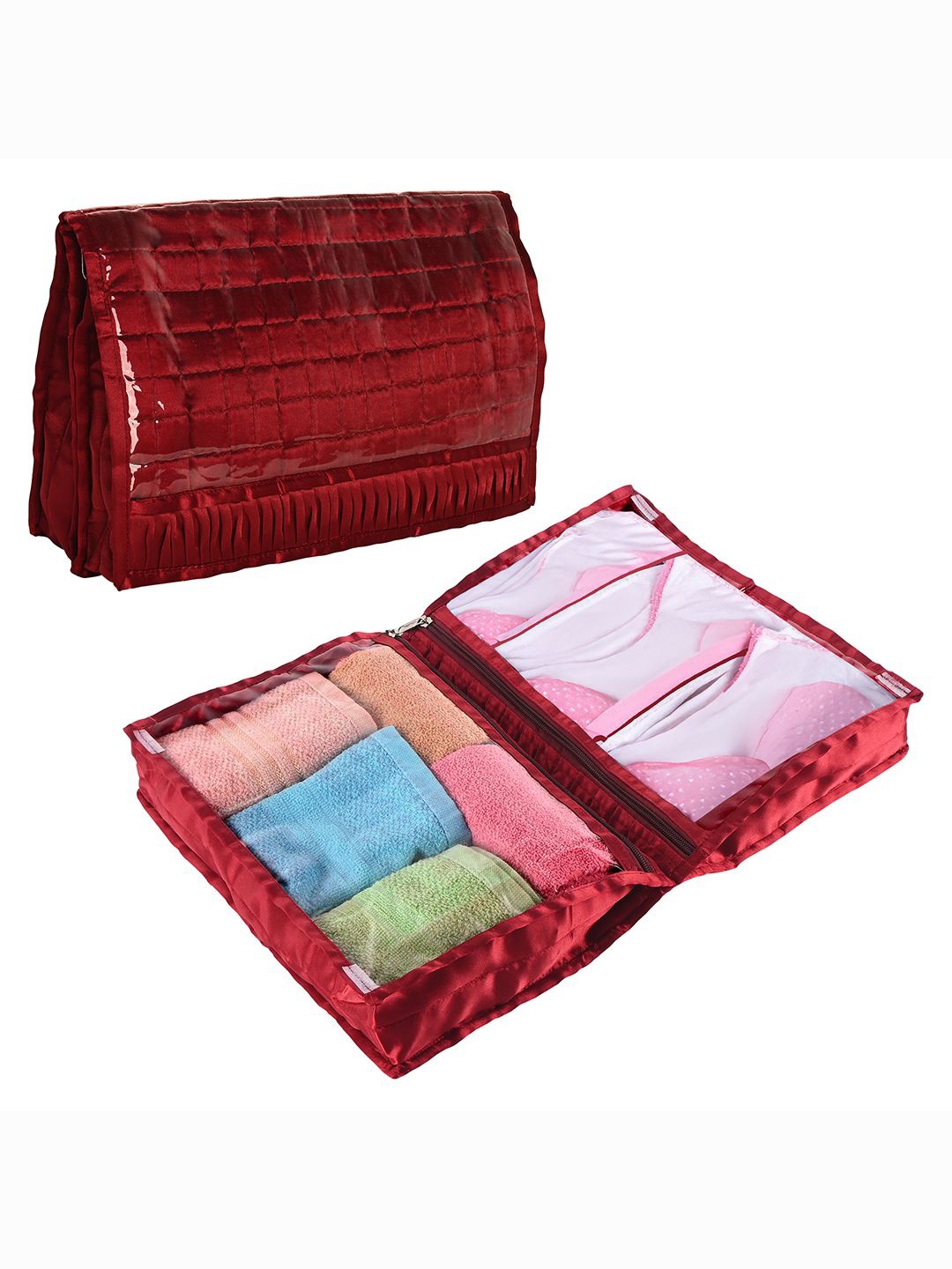 

Kuber Industries Unisex Maroon Travel Kit