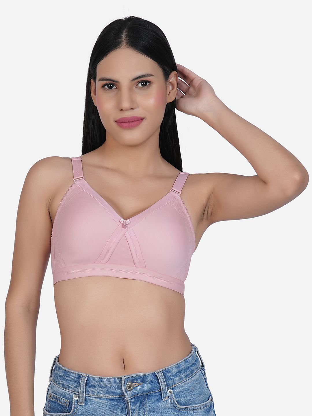 

SHYAM SONS FLAIR Women Pack of 3 Seamless Full Coverage Bra, Pink