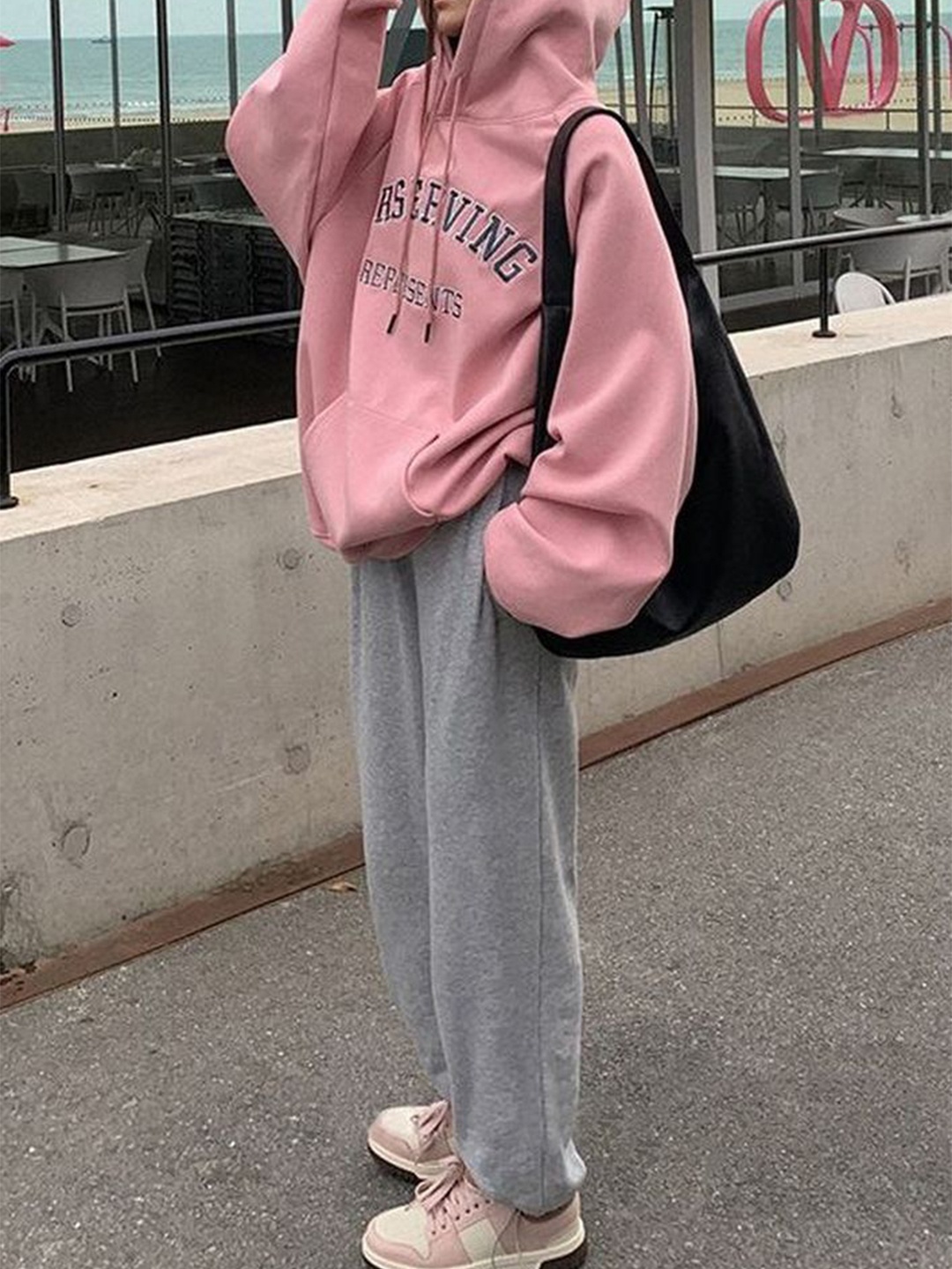 

LULU & SKY Women Printed Typography Hooded Pullover Sweatshirt, Pink