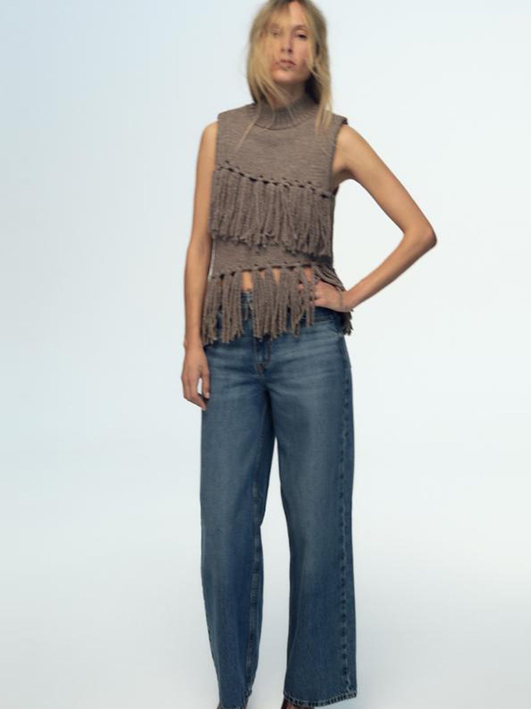 

LULU & SKY Women Crop Sweater Vest, Grey