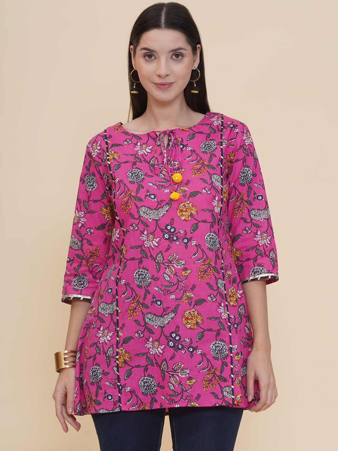 

Modish Couture Printed Tunic, Pink