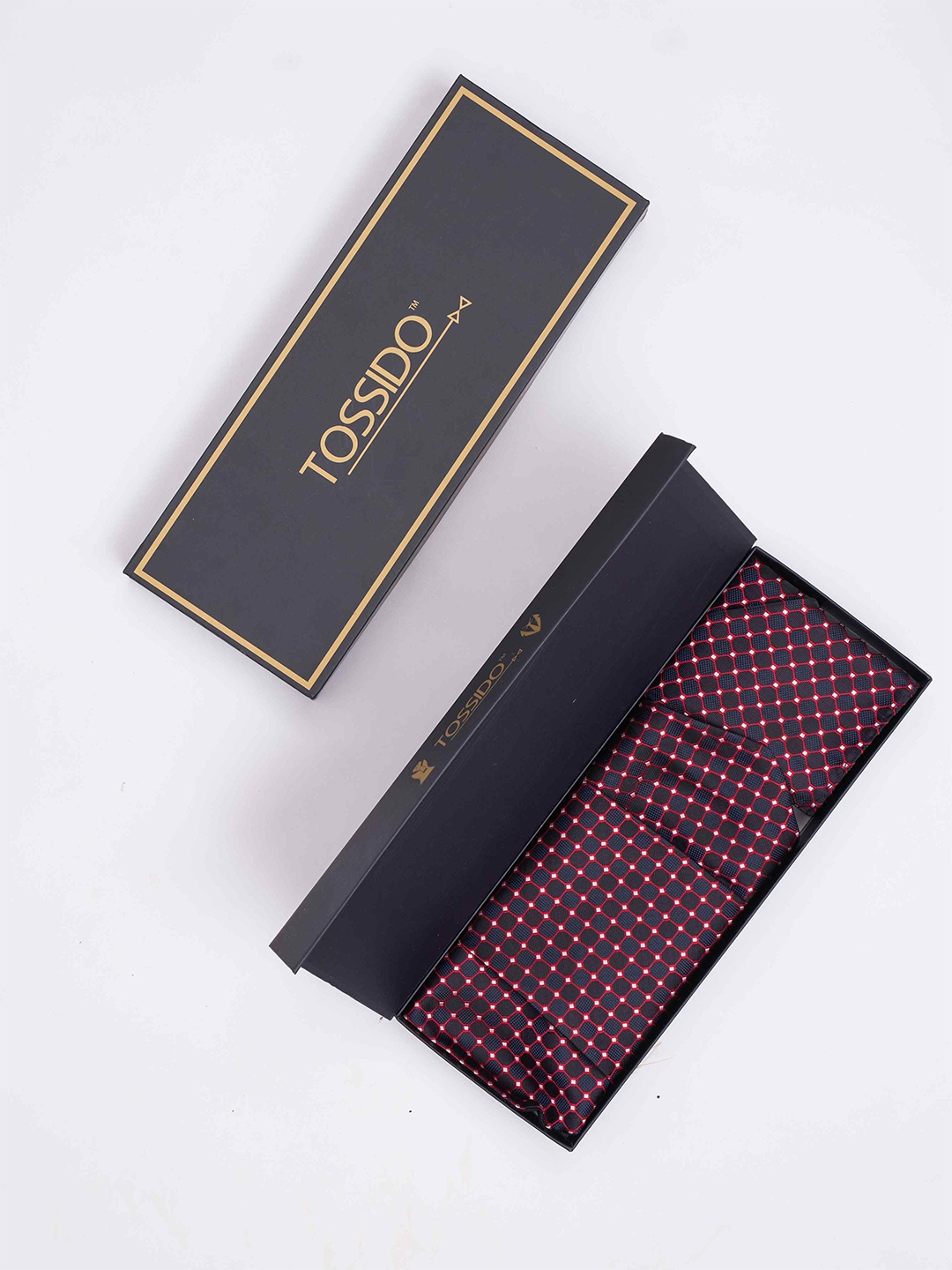 

Tossido Men Woven Design Cravat & Pocket Square Accessory Gift, Blue