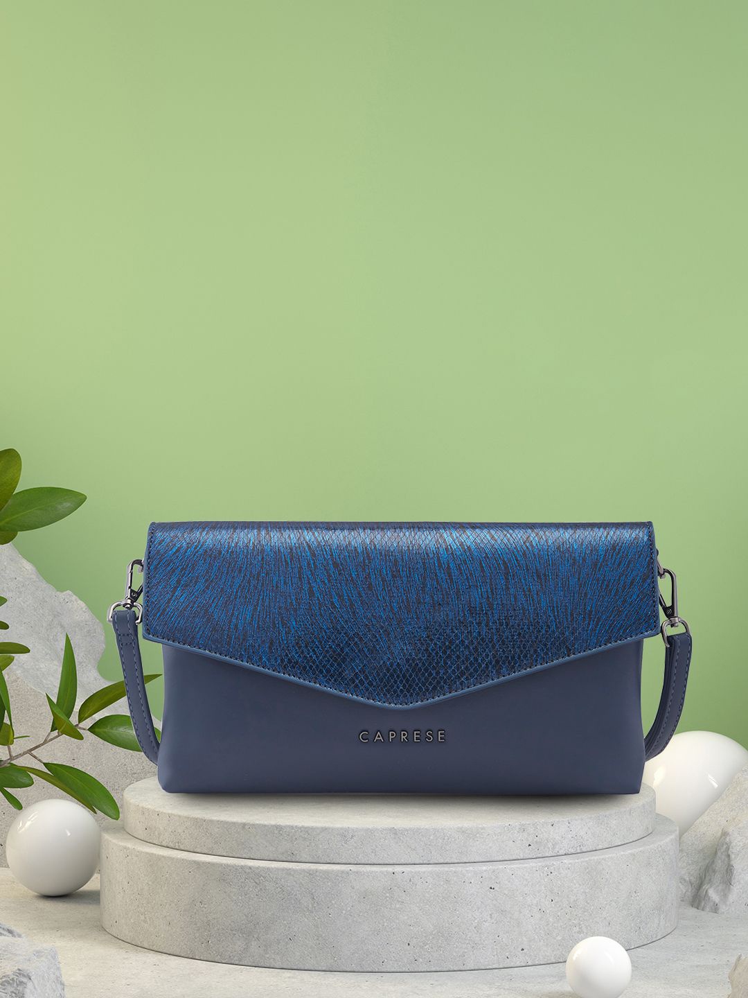 

Caprese Ava Textured Envelope Clutch, Blue