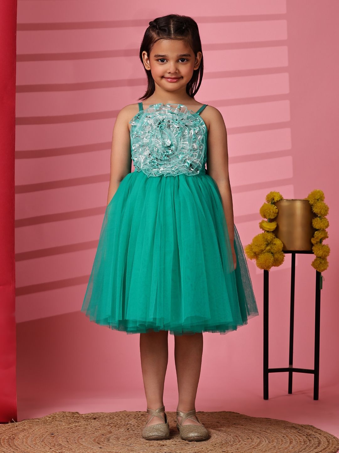 

Toy Balloon kids Girls Sleeveless Fit & Flare Dress, Sea green