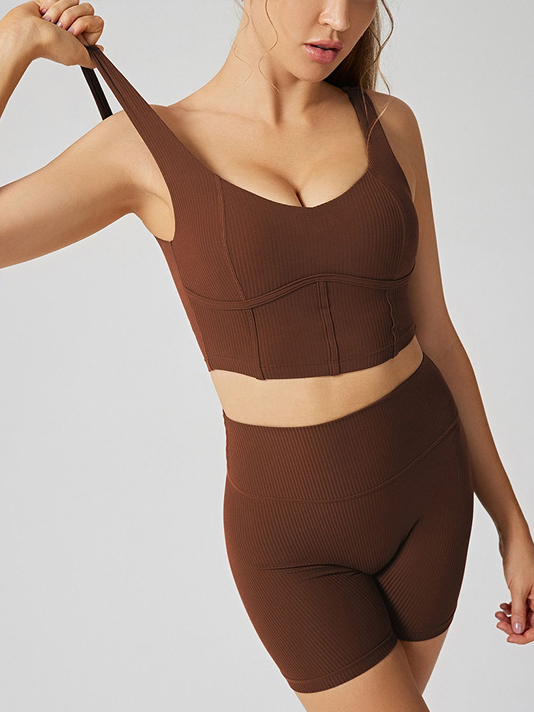 

LULU & SKY Women Bralette Crop Top, Brown