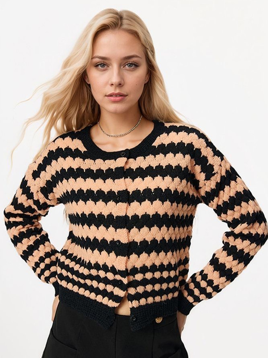 

LULU & SKY Women Pullover Cardigan, Coffee brown