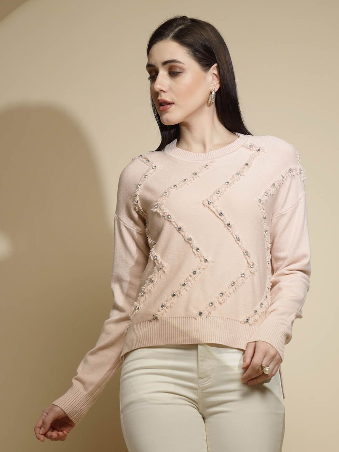 

Global Republic Women Embroidered Pullover, Pink