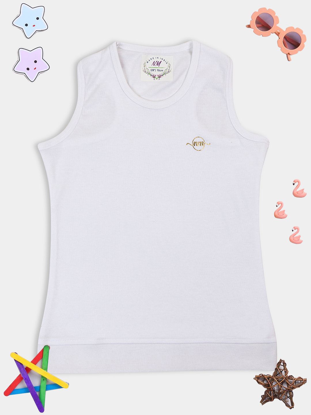 

PAMPOLINA Girls Scoop Neck Tank Top, White