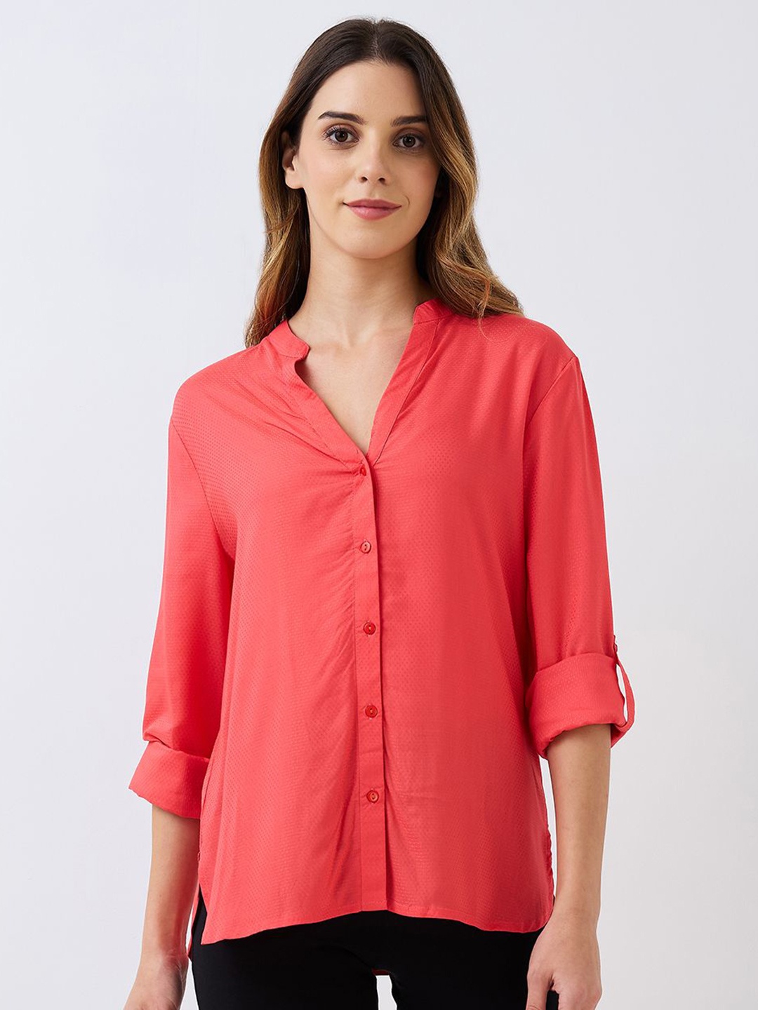 

HERE&NOW Women Shirt Style Top, Red