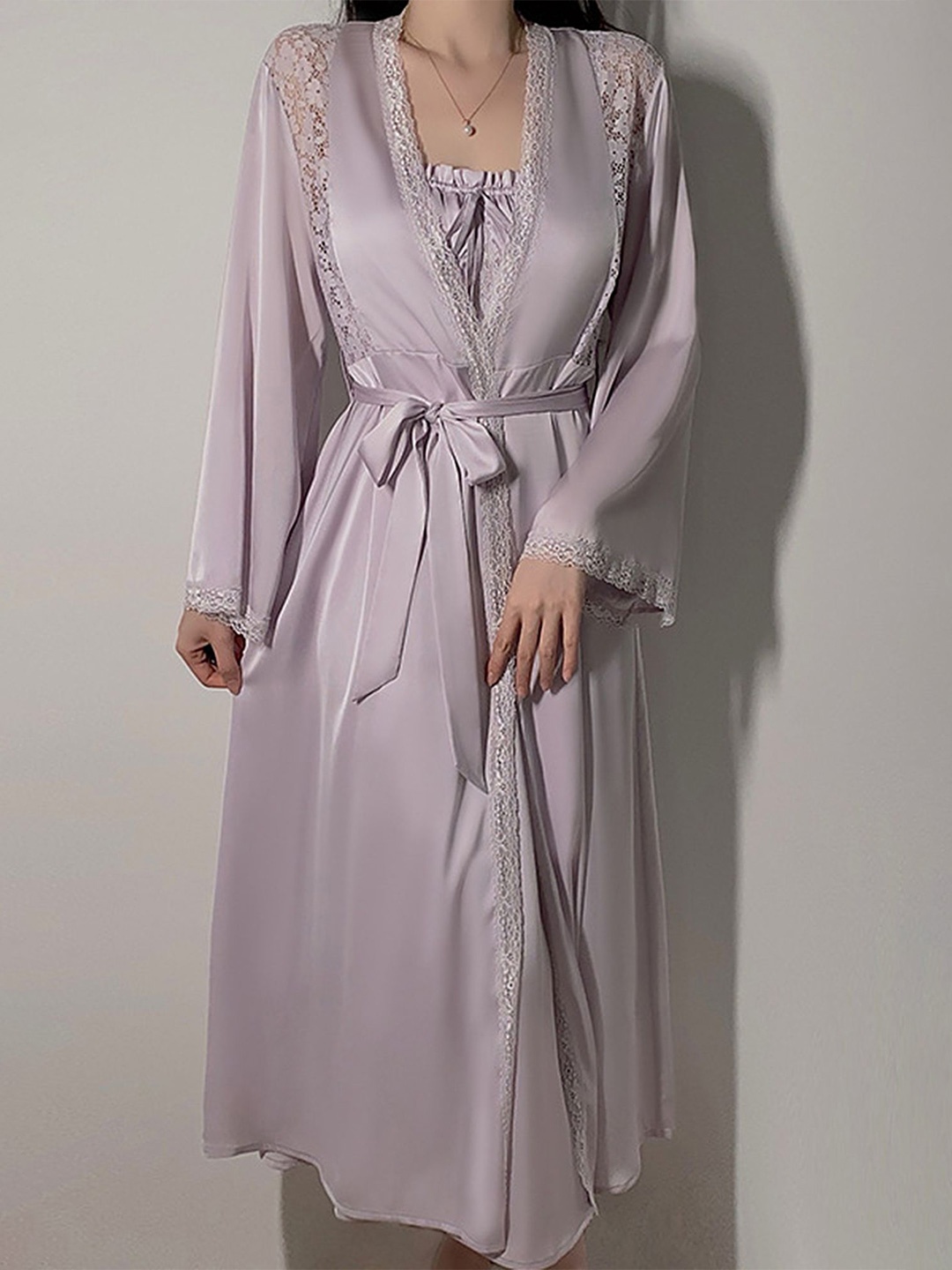 

LULU & SKY Women Shoulder Straps Nightdress, Purple