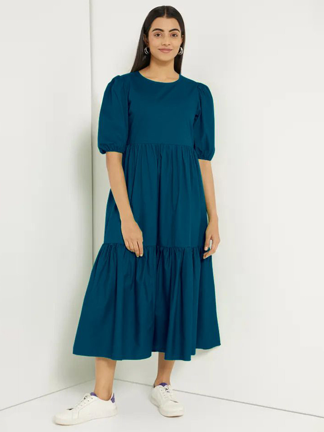 

Krunal Raiyani Crepe Fit & Flare Midi Dress, Blue