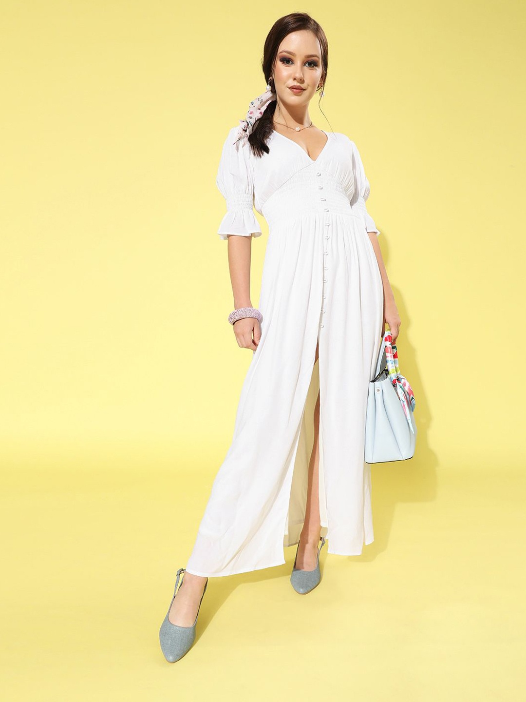 

BAESD Bell Sleeve Maxi Dress, White