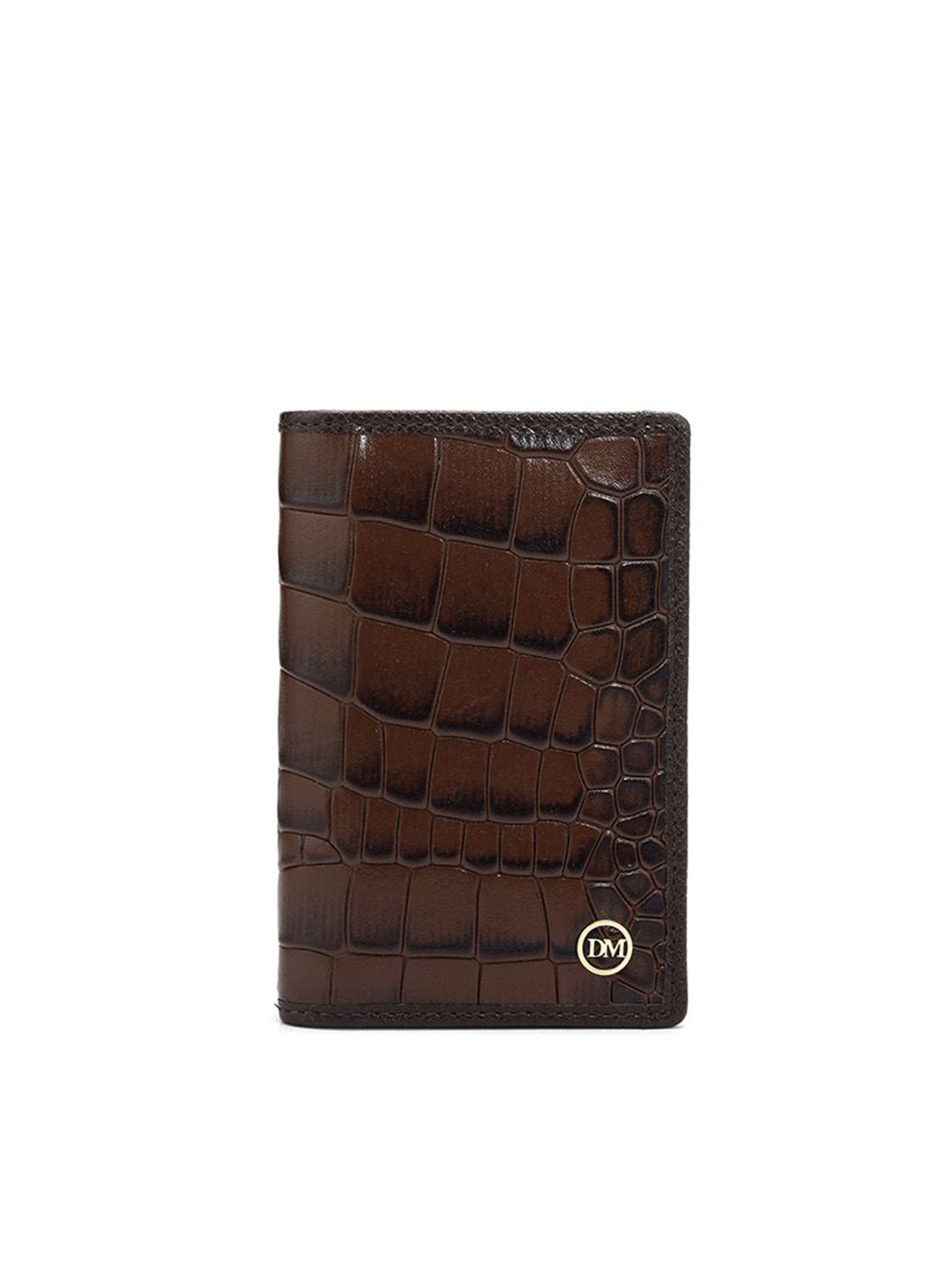 

Da Milano Unisex Textured Leather Card Holder, Brown