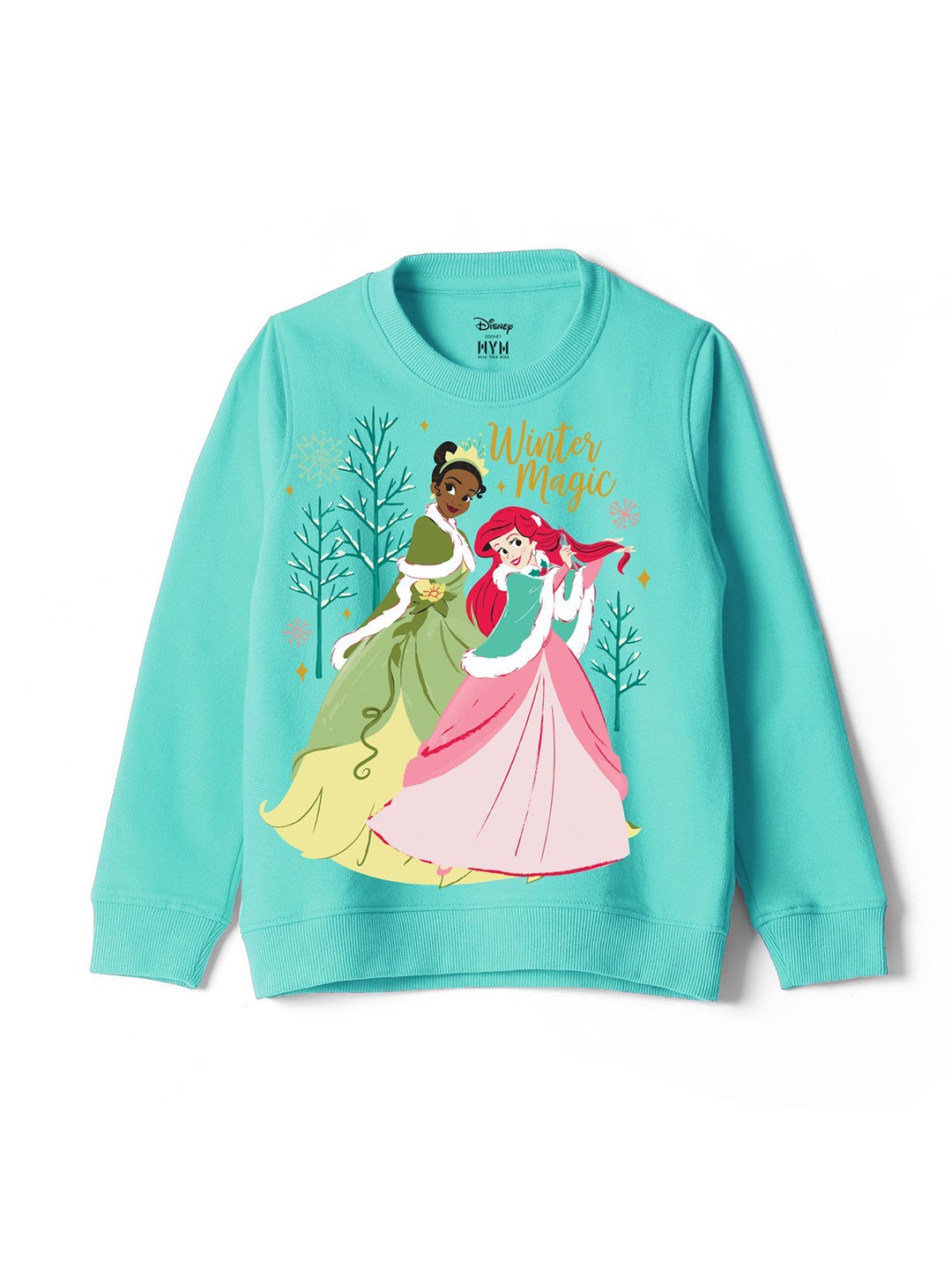 

Wear Your Mind Girls Disney Princess Printed Sweatshirt, Green