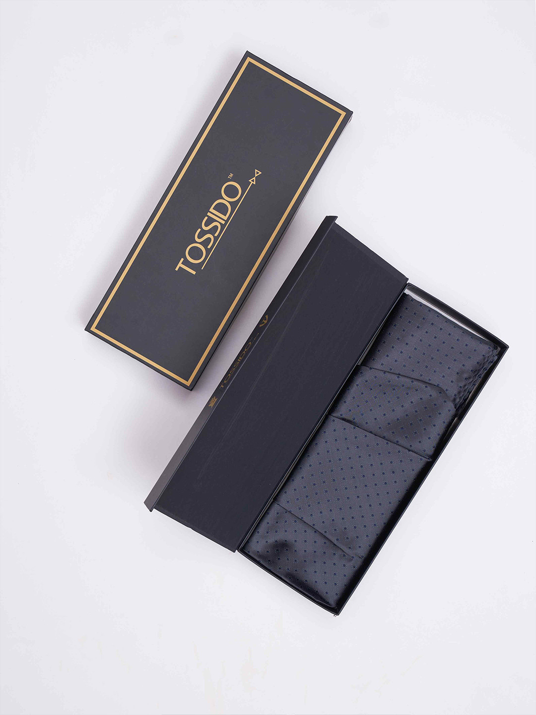 

Tossido Men Woven Cravat & Pocket Square Accessory Gift, Grey