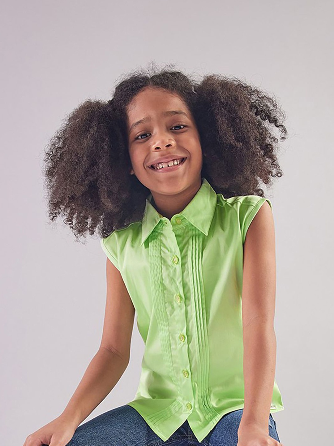 

PAMPOLINA Girls Sleeveless Shirt Style Top, Green