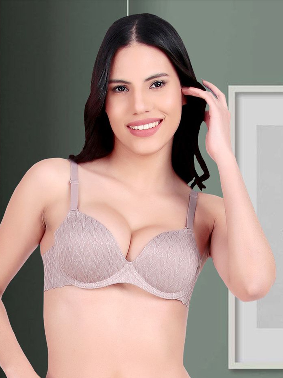 

Secret Lives Half Coverage Underwired Heavily Padded Push-Up Bra, Brown