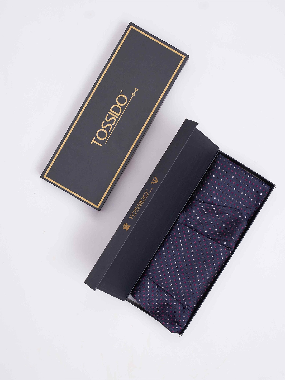 

Tossido Men Woven Design Cravat & Pocket Square Accessory Gift, Blue