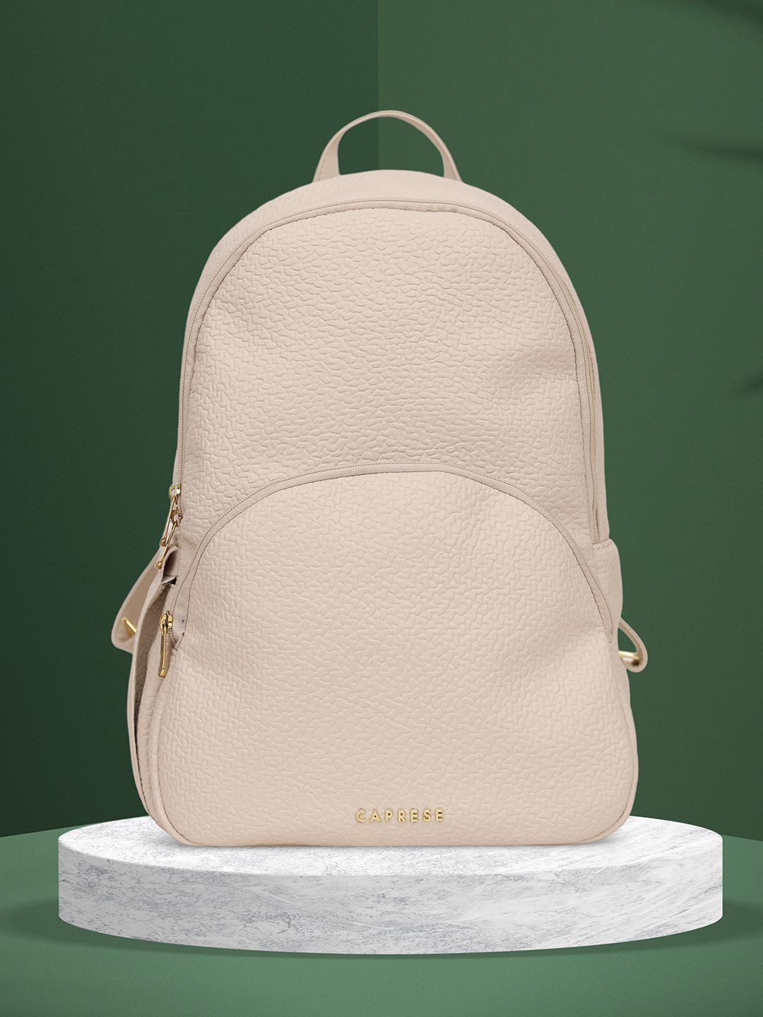 

Caprese Women Brand Logo Backpack, Cream