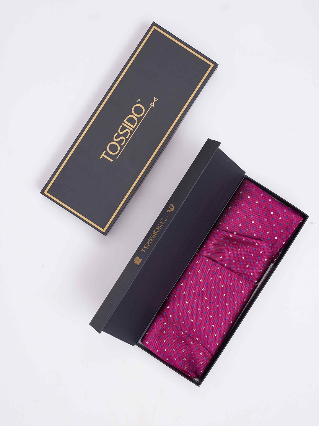 

Tossido Men Woven Design Cravat & Pocket Square Accessory Gift, Pink