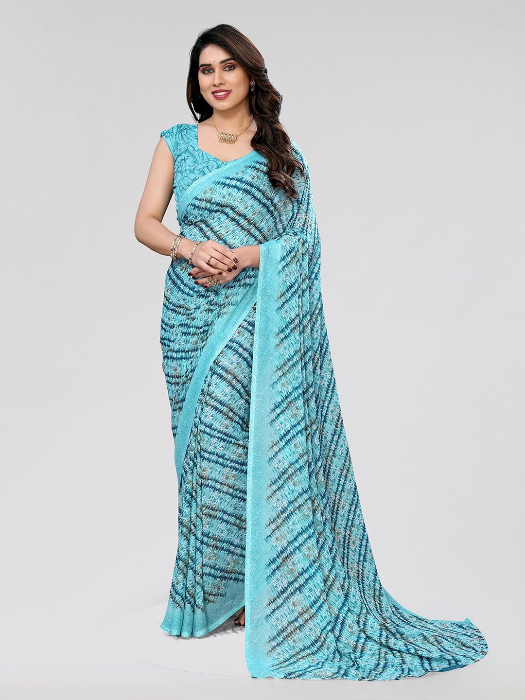 

Moda Rapido Printed Saree, Blue