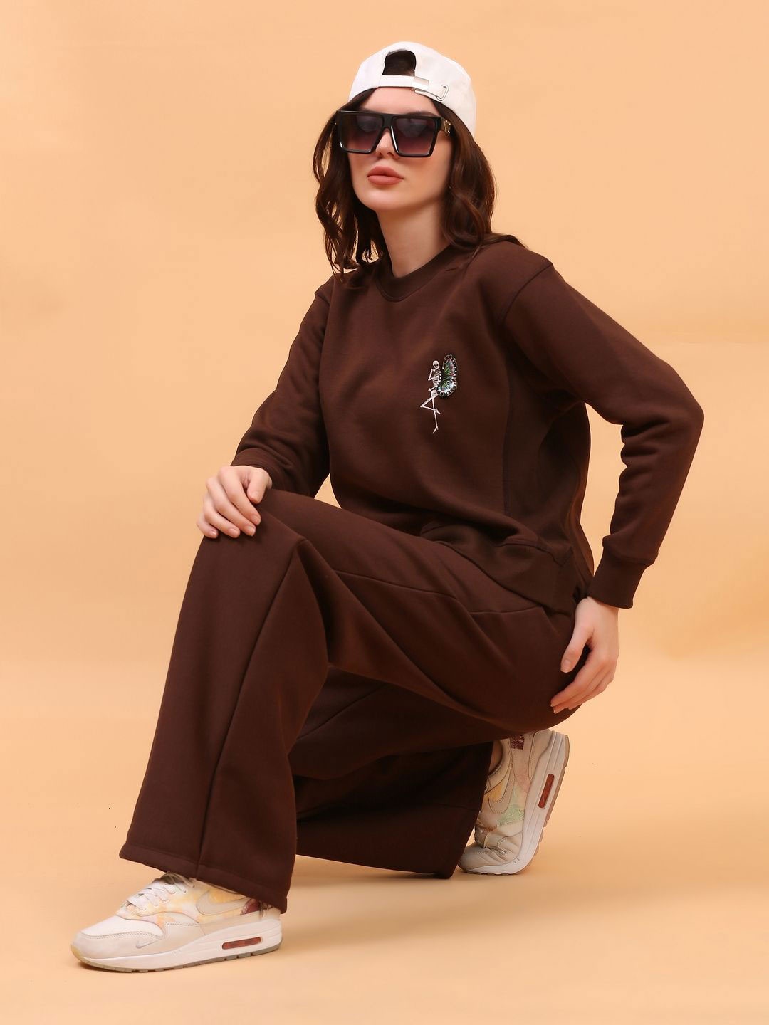 

ECO LEAS BY SHIPRA Women Round Neck Sweatshirt, Brown