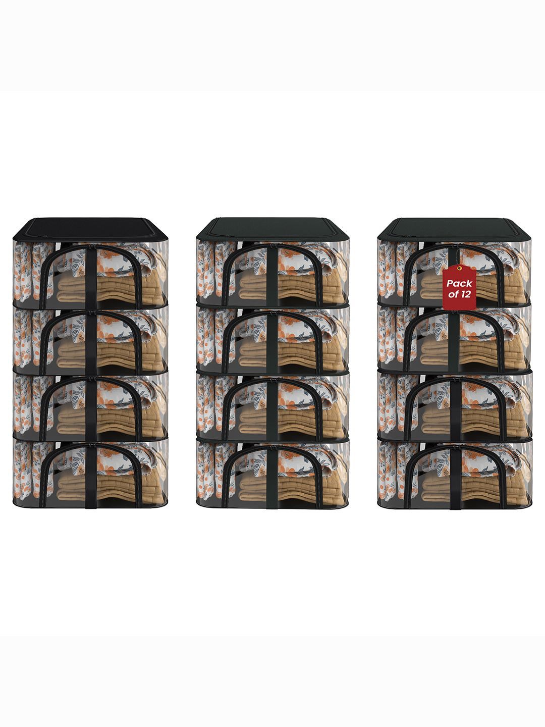 

Kuber Industries Grey 12 Pieces Regular Drawer Organisers