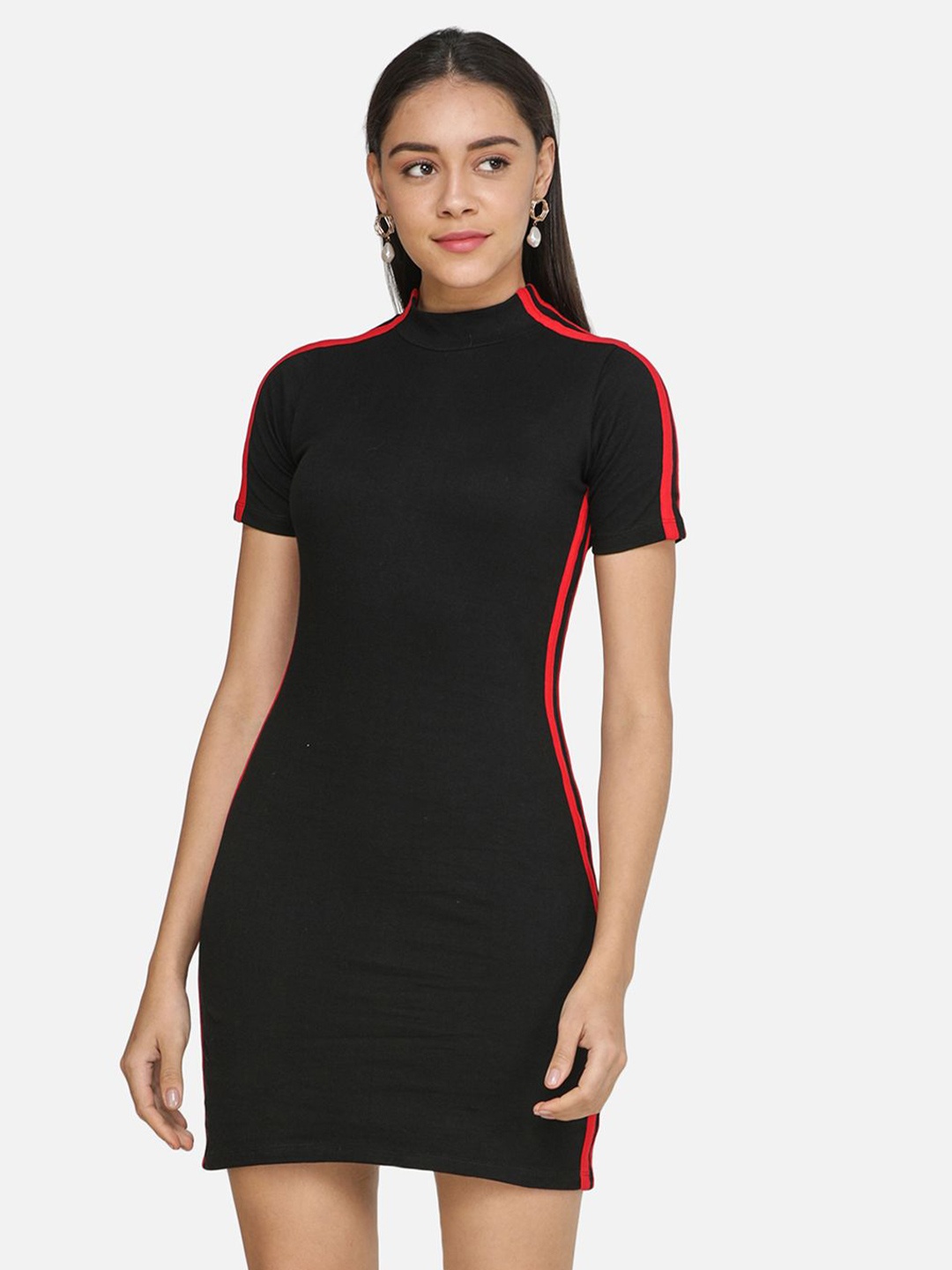 

BAESD Women High Neck Bodycon Dress, Black