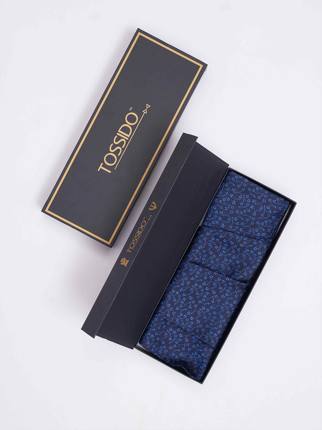 

Tossido Men Woven Design Cravat & Pocket Square Accessory Gift, Blue